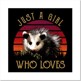 Just A Girl Who Loves Opossum Love Tee for Animal Aficionados Posters and Art